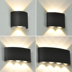 Modern Indoor Home Decor Wall Lamp Plastic Material Economy LED Sconce Lights Bedroom Corridor Night Up Down Nordic Spot Lustres