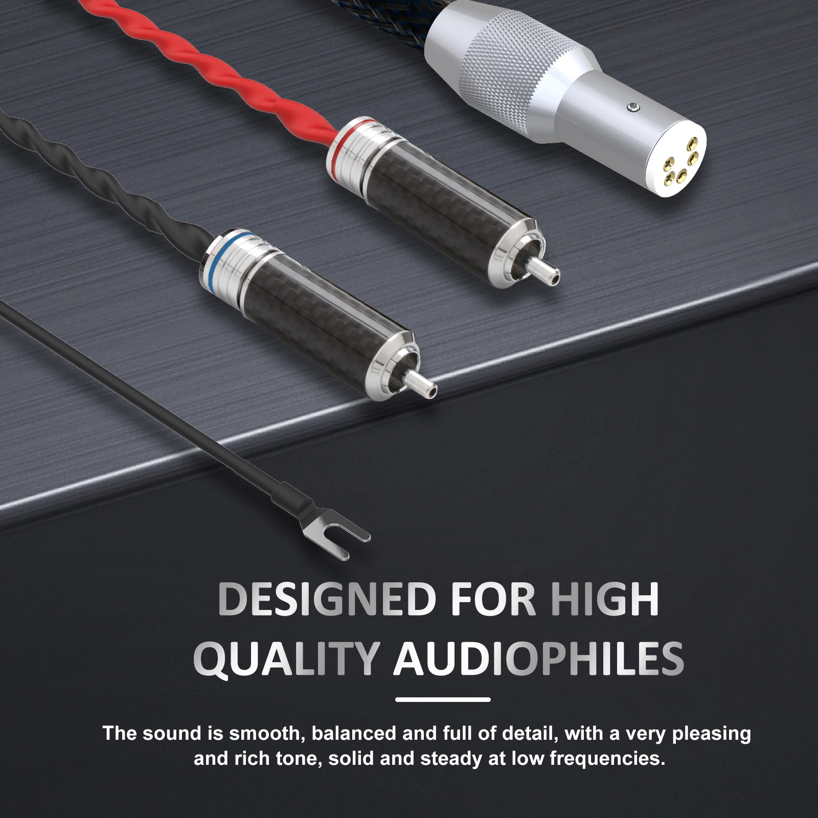 Kawałek kabla Tonearm 5-pinowy kabel gramofonowy DIN na RCA ze srebrnym przewodnikiem 5N OFC