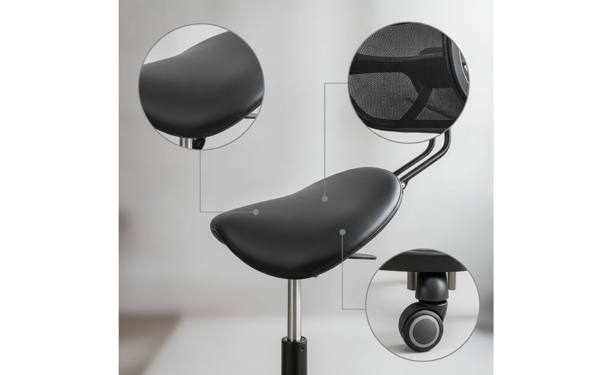 Saddle Stool with Wheels Ergonomic Stool with Backrest Saddle Chair Heavy-Duty for Stylists, Salon, Medical Office Saddle Stool with Wheels Ergonomic Stool with Backrest Saddle Chair Heavy-Duty for Stylists, Salon, Medical Office