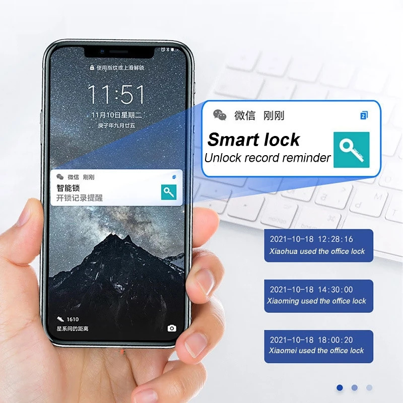 Smart Padlocks OKLOCK APP + Program + 60pc Fingerprints + Key Anti-Theft Padlock Phone Bluetooth Remote Authorization Unlocking