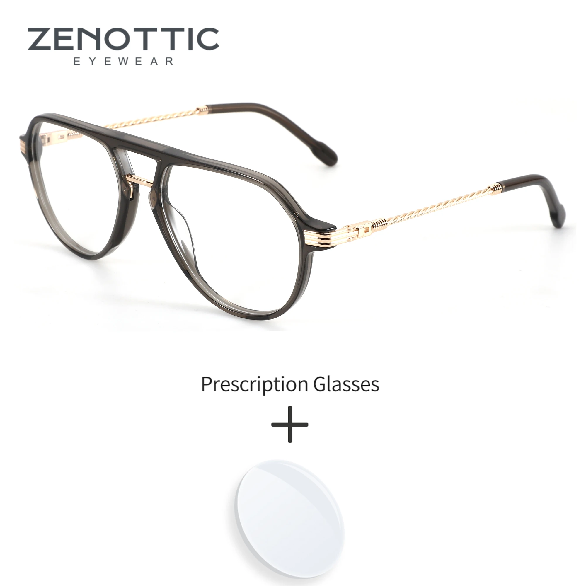 

Очки ZENOTTIC Pilot для мужчин, ацетатные, фотохромные, с защитой от синего света, оптические очки для коррекции близорукости