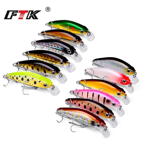Imagen 1 del producto FTK 8mm 11g Rockfishing cebos duros cuenta atrás Elite hundimiento pececillo señuelo de pesca Artificial trucha señuelo corriente lago pesca de carpa