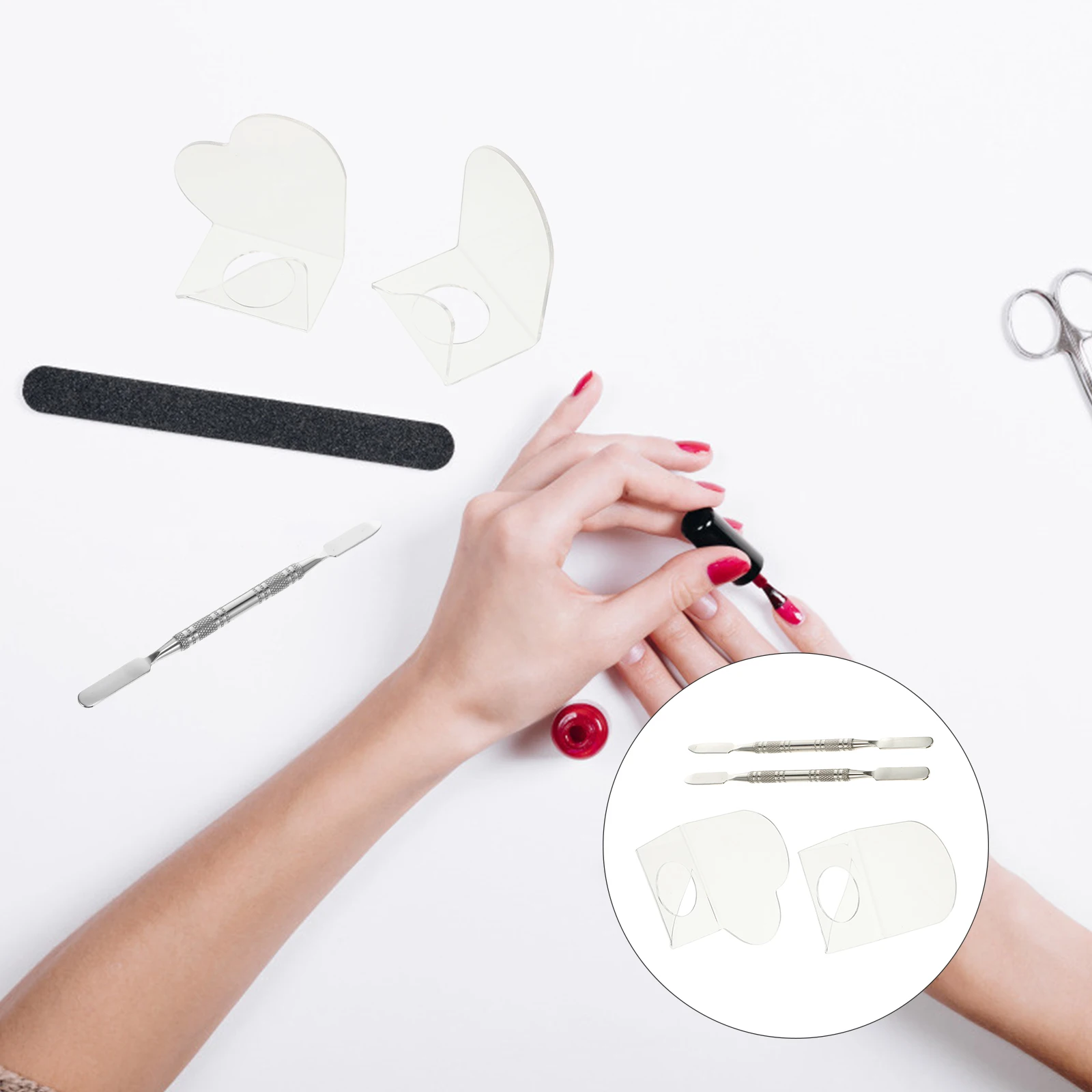 

2set 2Sets Liquid Foundation Mixing Tray Acrylic Makeup Color Palette Durable Smooth Curved Finger Hole Design For Nail Art Diy