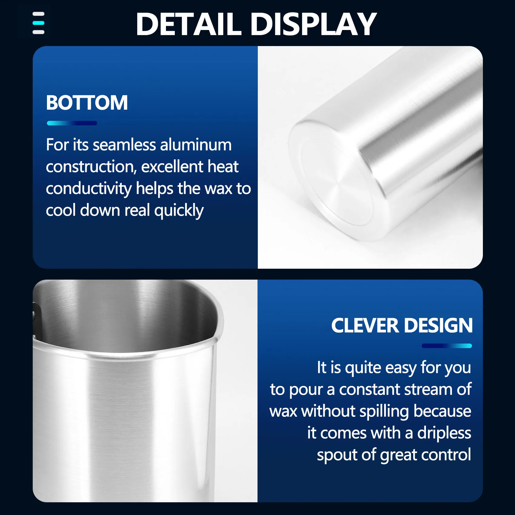THIVN-4 Pounds Candle Making Pouring Pot, Aluminum Construction Candle Making Pitcher Dripless Pouring Spout Wax Melting Pot
