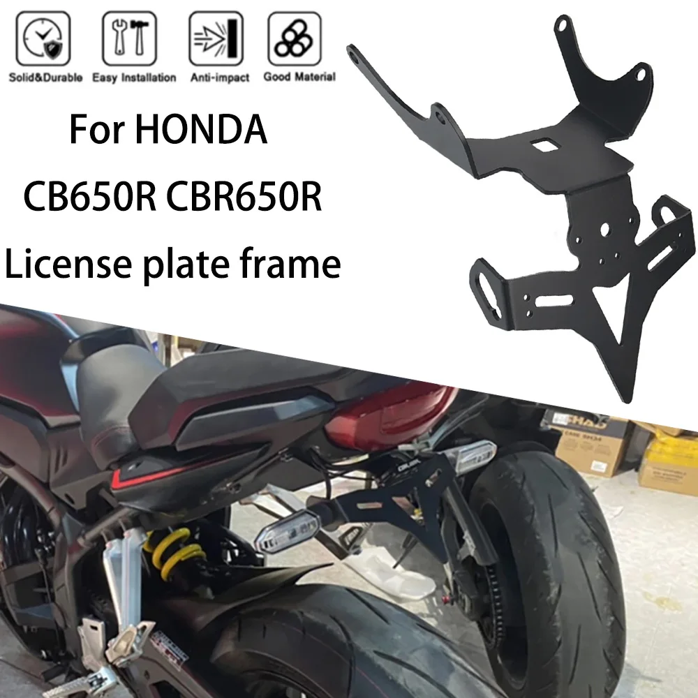 

MTKRACING For HONDA CB650R CBR650R 2021-2023 Motorcycle Rear License Plate Tailstock Bracket Mounting Frame With LED Light