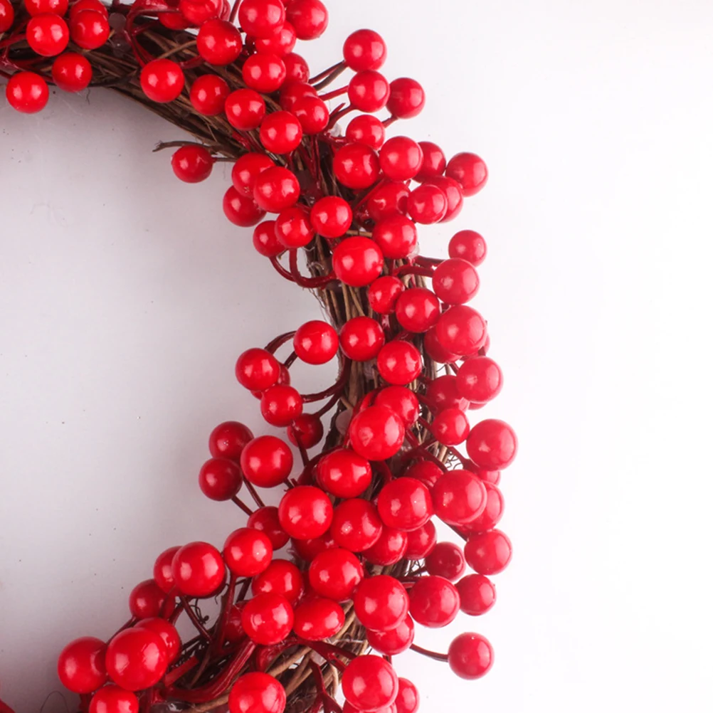 

Christmas Simulation Wreath Red Beaded Artificial Ring Home Red Beaded Berry Wreath Decor Seasonal nament Fall Weddings