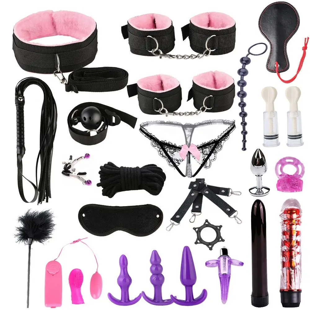 Delove BDSM 26 PCS 속박 세트 노예 섹스 토이 커플 게이 에로틱 액세서리 섹시한 수갑 칼라 성인 게임 여성을위한 페티쉬