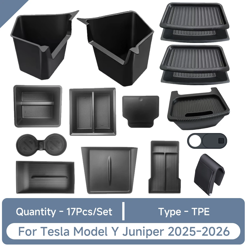 Für Tesla Modell Y Wacholder Zubehör Lagerung Box Set Verstauen Aufräumen Lagerung Box Mülleimer für Modell Y Wacholder 2025 2026 – Detail 26