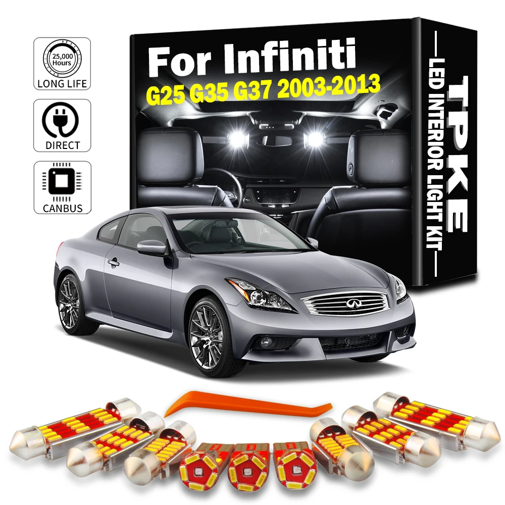 LED Interior Reading Light Kit For Infiniti G25 G35 G37 G37S Sedan Coupe Cabrio 2003- 2009 2010 2011 2012 2013 Car Accessories