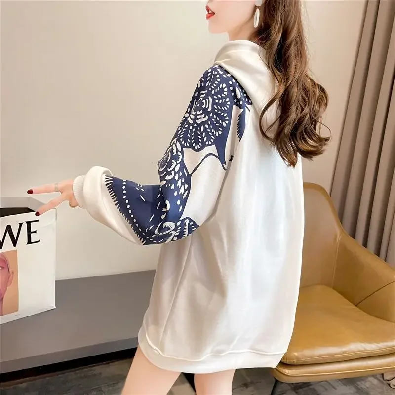 女性用ミッドレングスフード付きジャケット,上質なコットンフード付きジャケット,トレンディなフード付きコート,ゆったりとした,韓国のファッション,カジュアル,春,秋