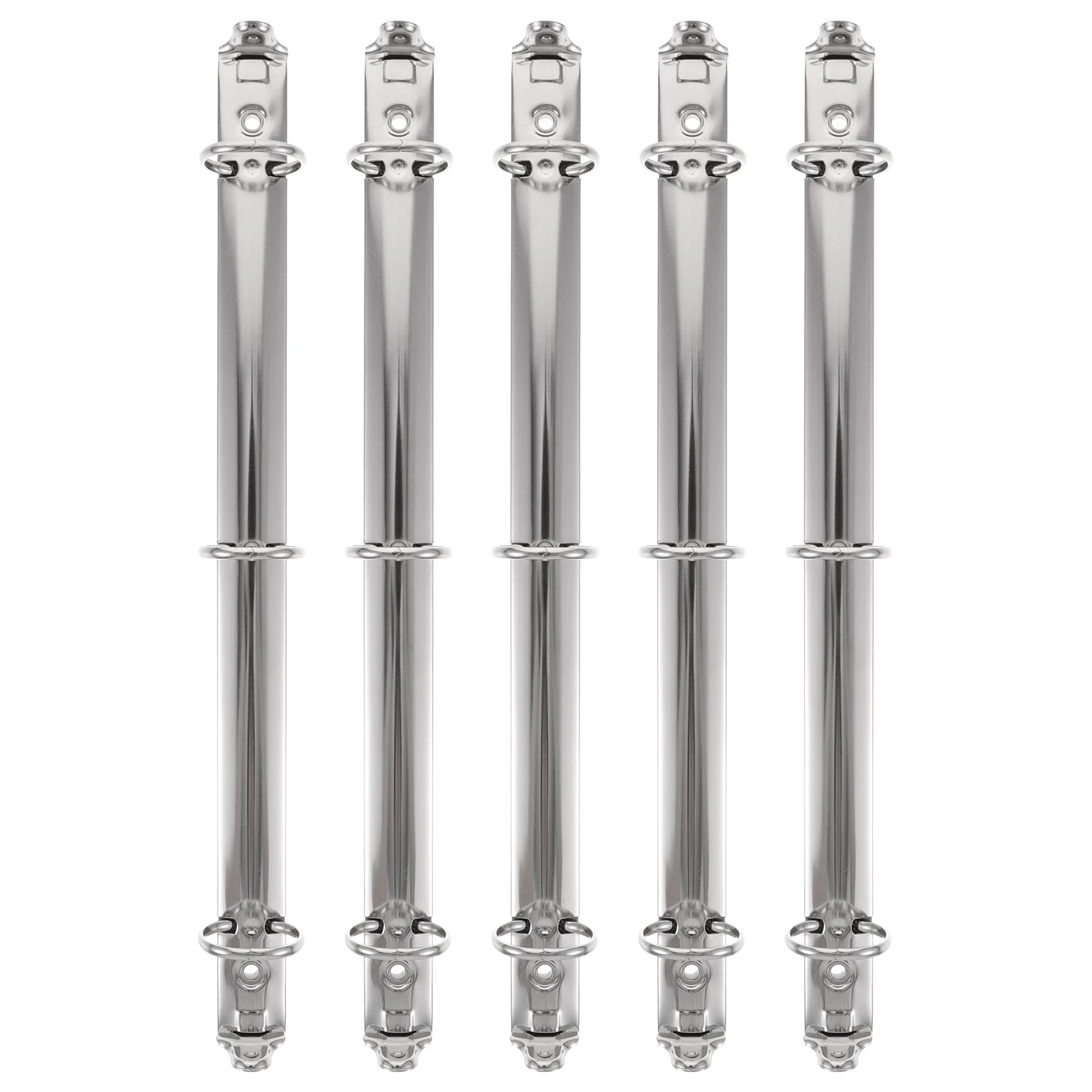 

5pcs Three Hole Clips Metal Loose Leaf Binder Rings for Notebook Planner 3-Ring Binding Mechanism File Combs White