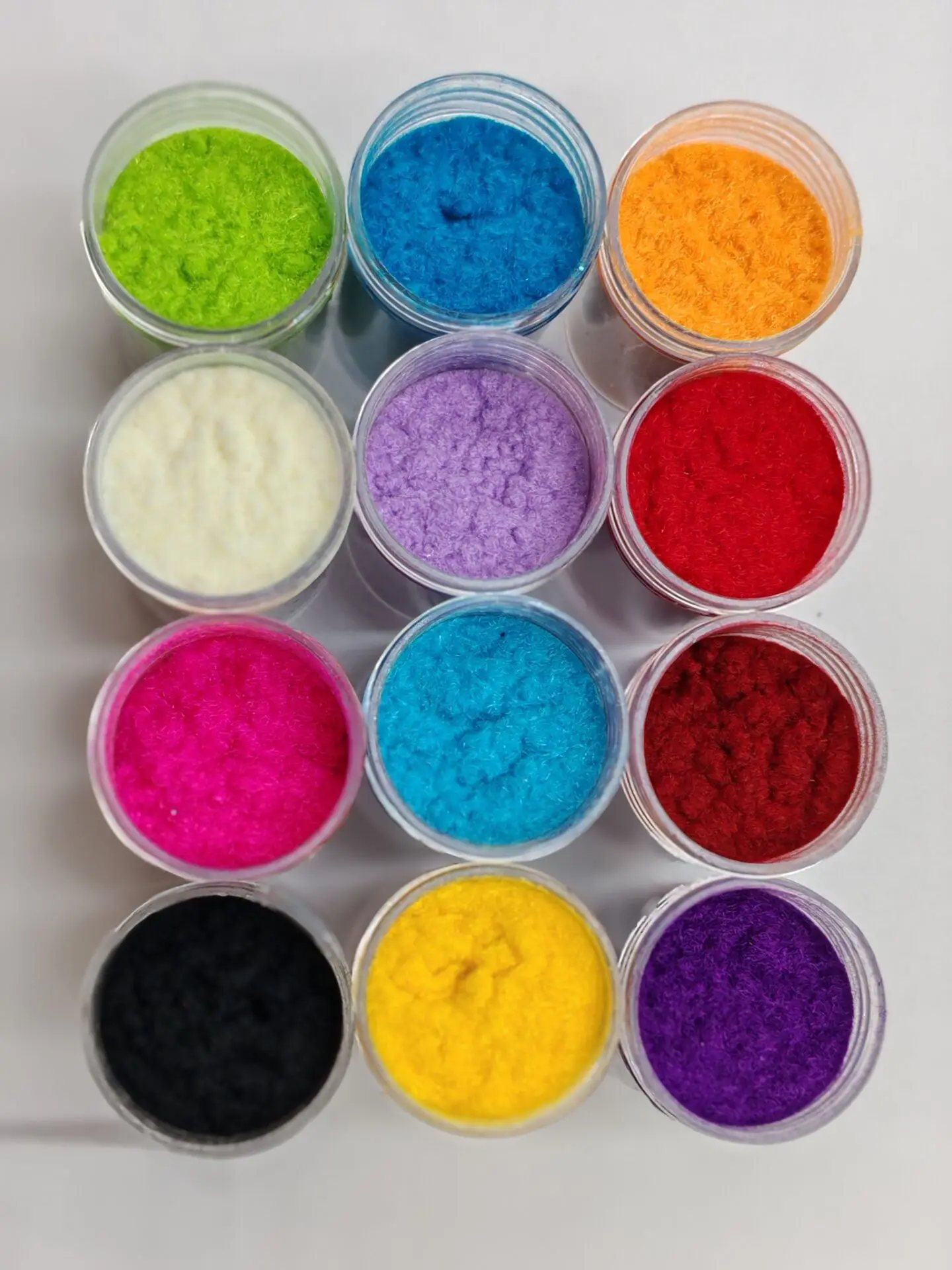 12 Colors 3D Candy Flocking Velvet Fuzzy Nylon Fiber Powder for Nail Art Manicure Taba Squishy Scenery Christmas Crafts DIY