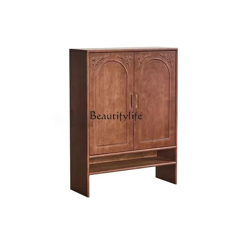 

ls 42LCherry French retro all-solid wood shoe cabinet carved household small apartment