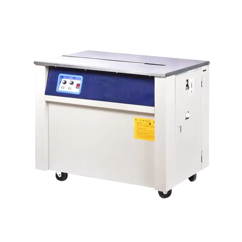 for Cheap Chinese Semi Automatic PP Plastic Belt Carton High Table Double Motor Strapping Machine