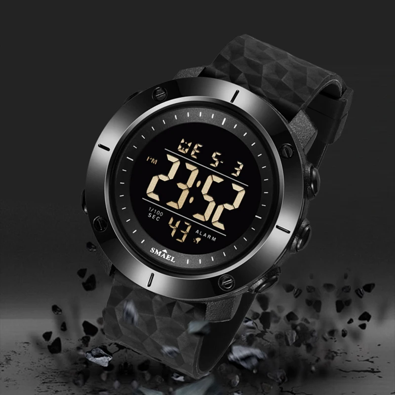 SMAEL Digital Watches LED relogio masculino Backlight  Stopwatch Alarm  50m Wateproof Sport Watches Mens8042 Digital Watches Men