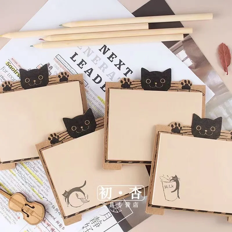 40 Sheets Cat Sticky Stationery Notepad  Office bookmark Sticky notes kawaii design Stickers in notebook Memo pad