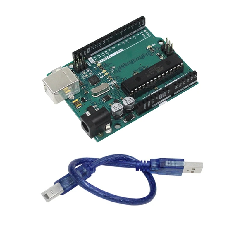 

For Arduino UNO R3 Atmega328p 32KB 7-9V Arduino MCU C Language Programming Learning Development Board Green With Data Cable