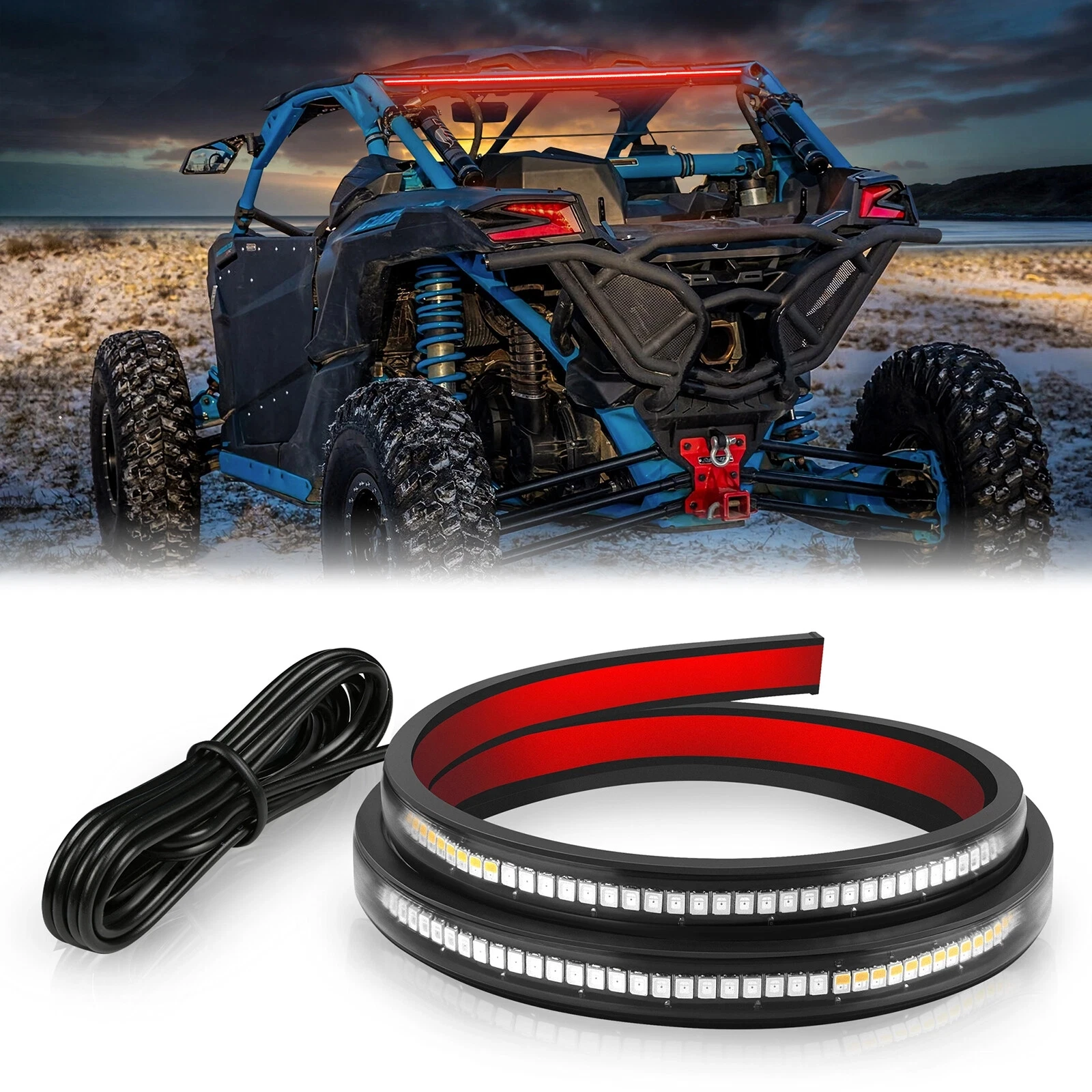 UTV Tail Light Strip, 30 Inch Rear Light Bar Tailgate Light w/Turn Signal Brake Backup Light for UTV RZR Polaris Ranger Can-Am