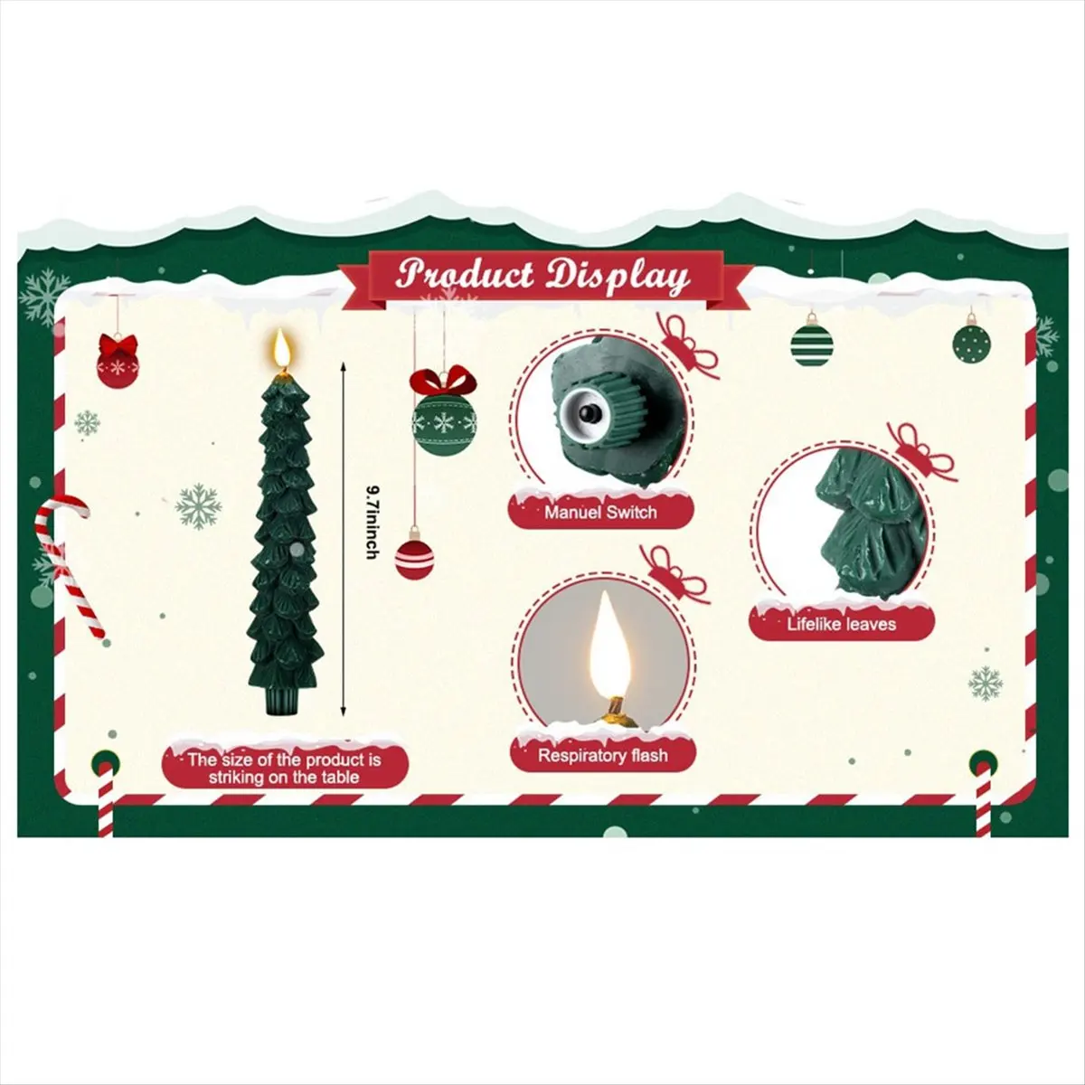 

【Today-Only!】LED Christmas Pine Cone Simulation Candle Lamp Christmas Decorative Atmosphere Modeling Lamp Christmas Candle Set