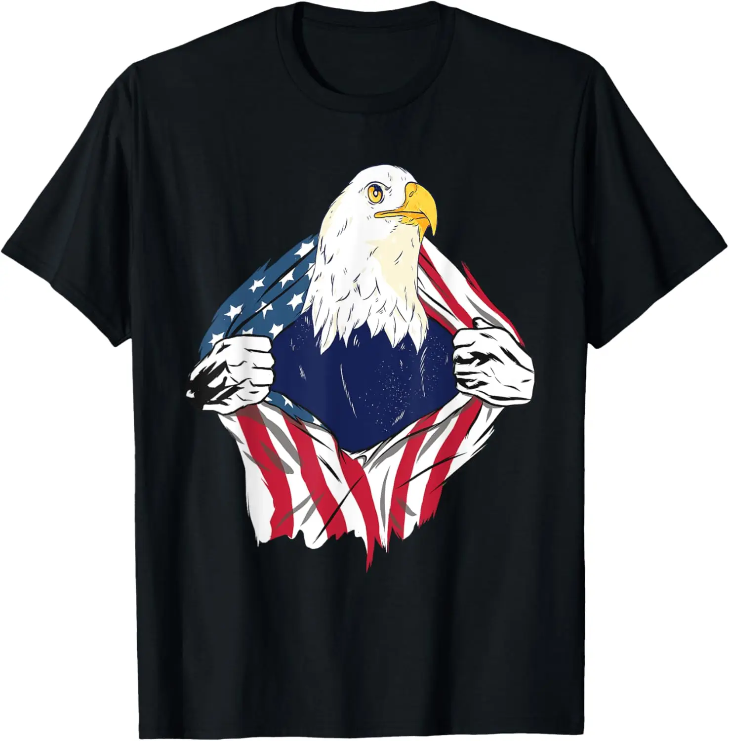 T-shirt patriotique américain drôle de mulet d'aigle chauve du 4 juillet des États-Unis