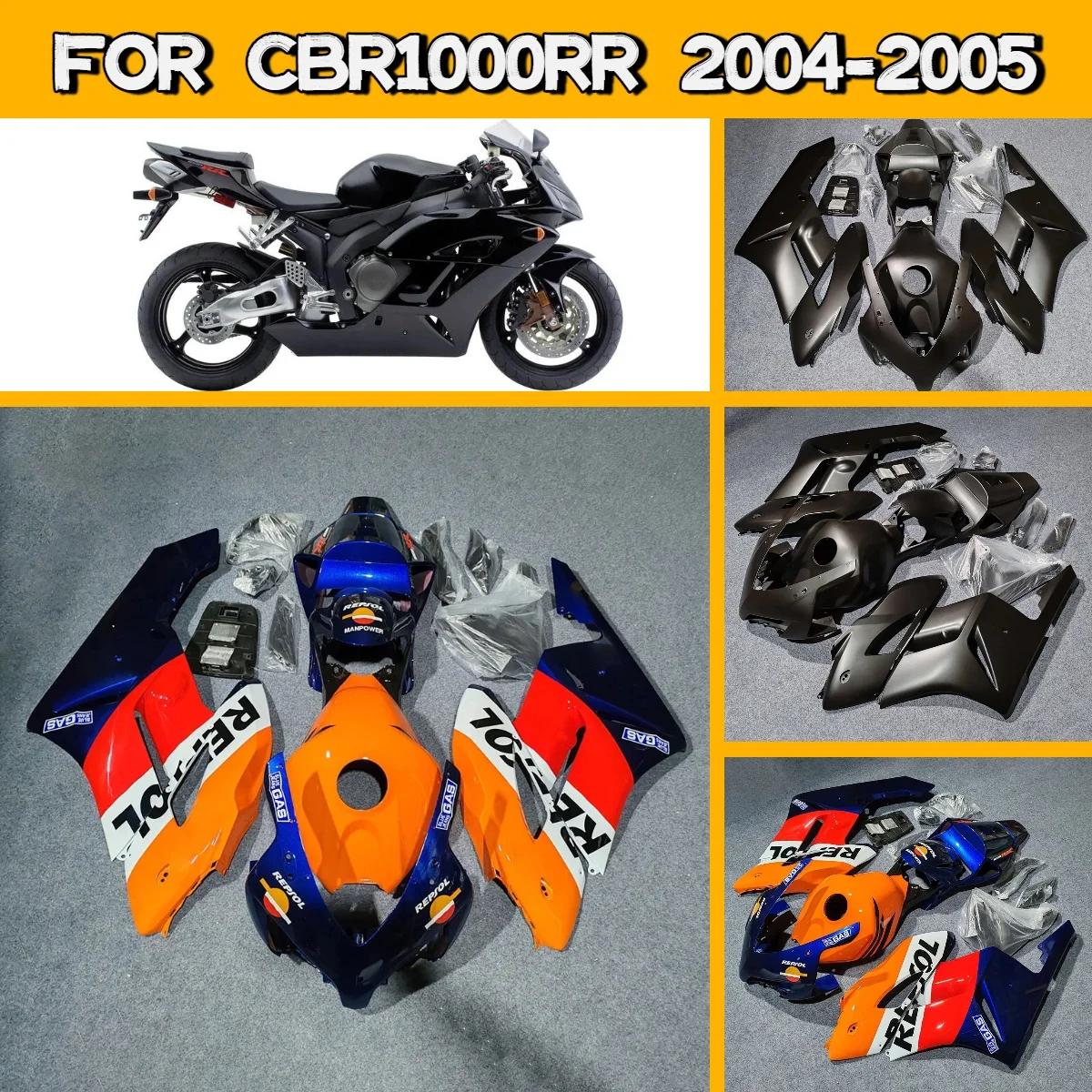 

2004 2005 CBR1000RR Full Injection Motorcycle Body Cover Fairings for 04 05 Honda CBR 1000RR Fairing Kit High Quality