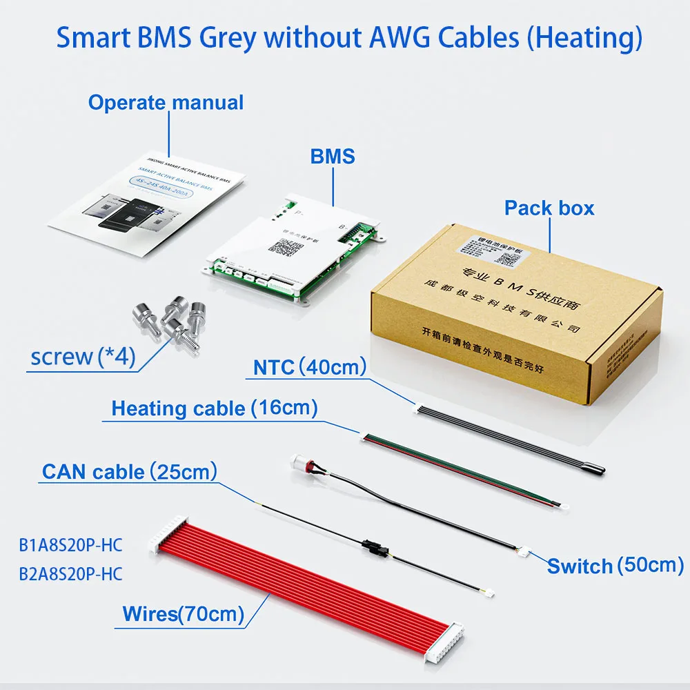 Jikong Smart Bms Actieve Balancer 0.4a ~ 2a Actieve Balans Met Bt Kan R485 Ntc Voor 4S ~ 8S Li-Ion Lto Lifepo4 40a ~ 300a Huidige Bms