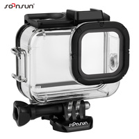 SOONSUN 60M Waterproof Housing Case for GoPro Hero 9/10/11/12/13 Black 2-Cold Shoe Slots Protective Underwater Diving Case