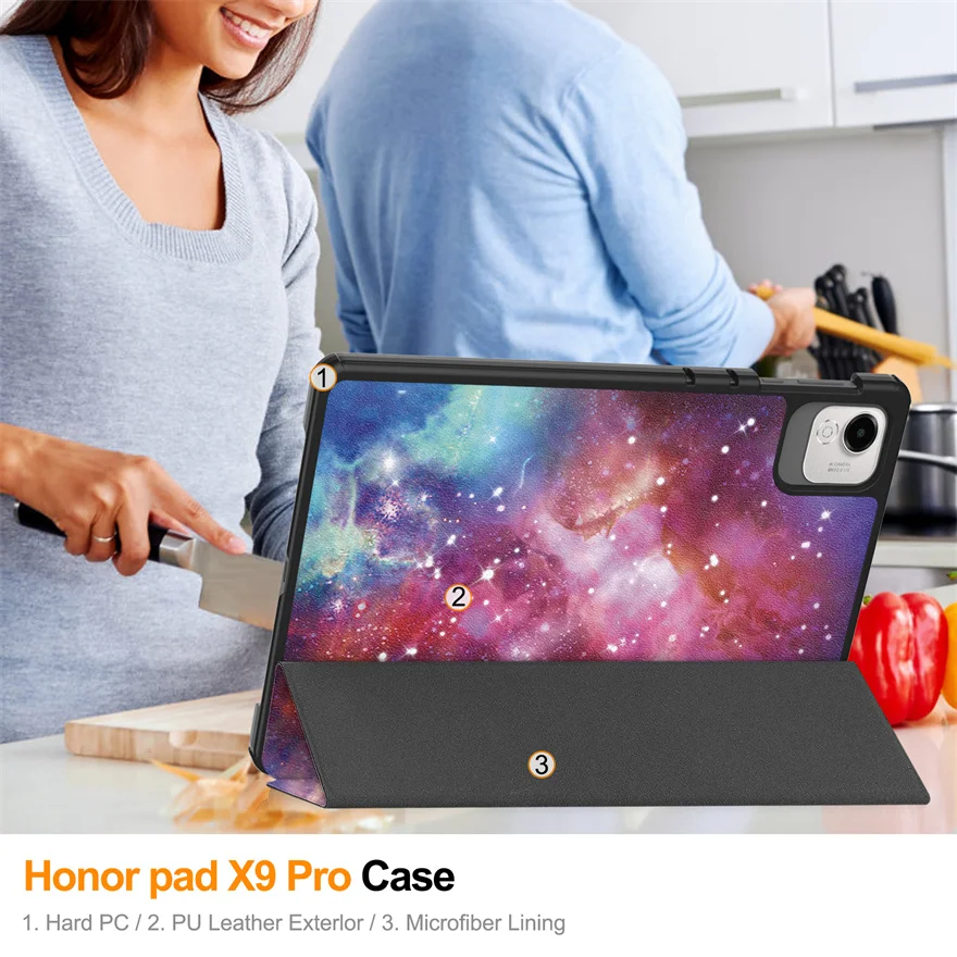 Etui na tablet Honor Pad X9 Pro 11,5 cala ze skóry PU, składane na tablet Honor Pad X9 Pro 11,5 cala z funkcją automatycznego budzenia