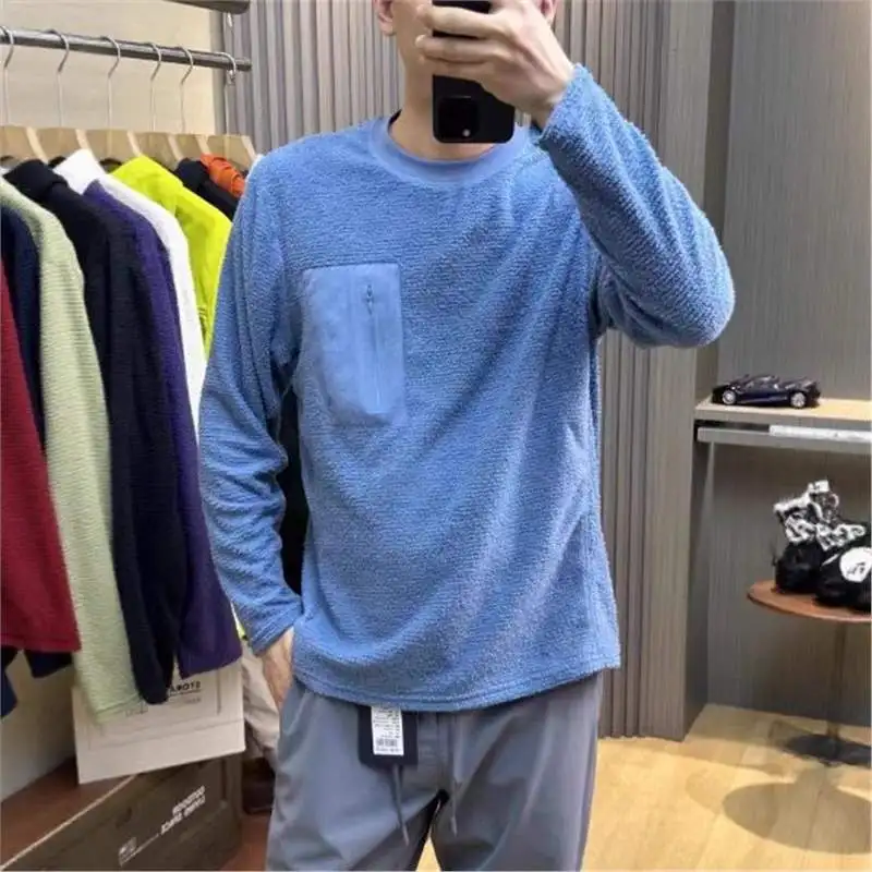Outdoor Hiking and Cycling Casual Trend Loose and Smooth Fine Wool Soft and Comfortable Warm Base Layer T-shirt for Sports