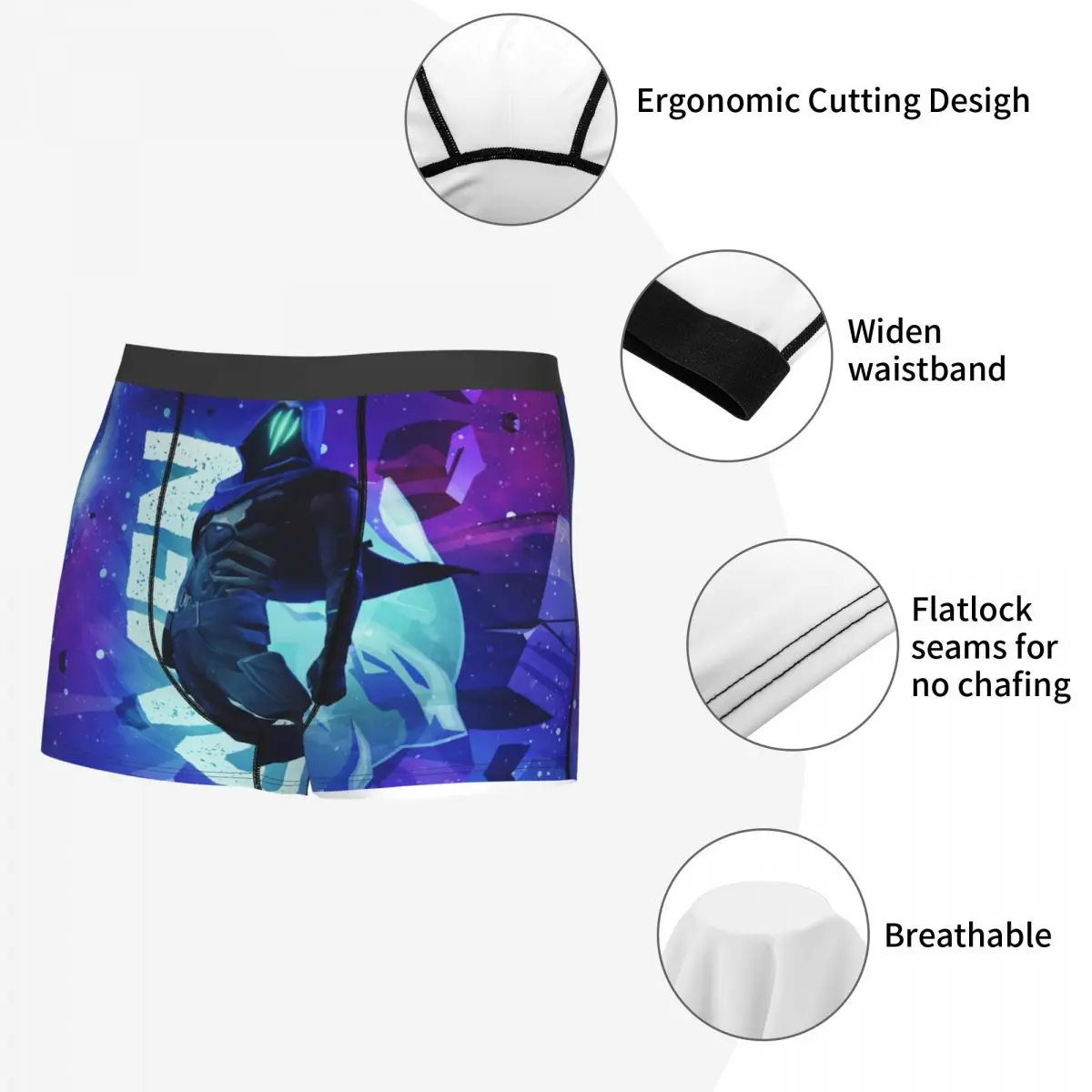 Valorant Game Omen Underpants Homme Panties Man Underwear Sexy Shorts Boxer Briefs