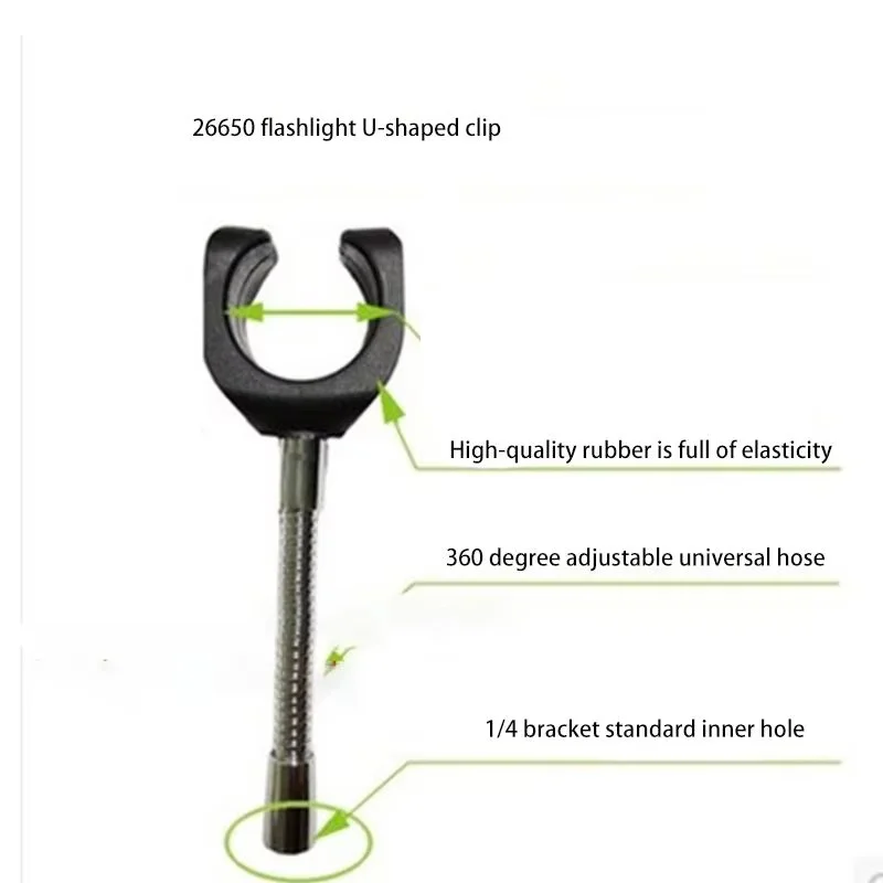 Clip di supporto per torcia a forma di U 1PC adatta per treppiede fotografico accessori monopiede supporto per lampada da pesca a LED