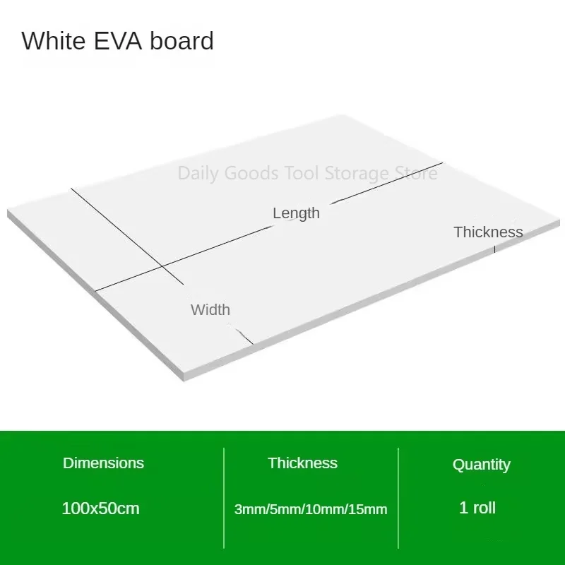 100x50cm EVA Foam Sheets Geluidsabsorberende Foam Board Dikke EVA Rubberen Plaat Handgemaakte Model Maken Cosplay Dikte 3/5/10/15mm
