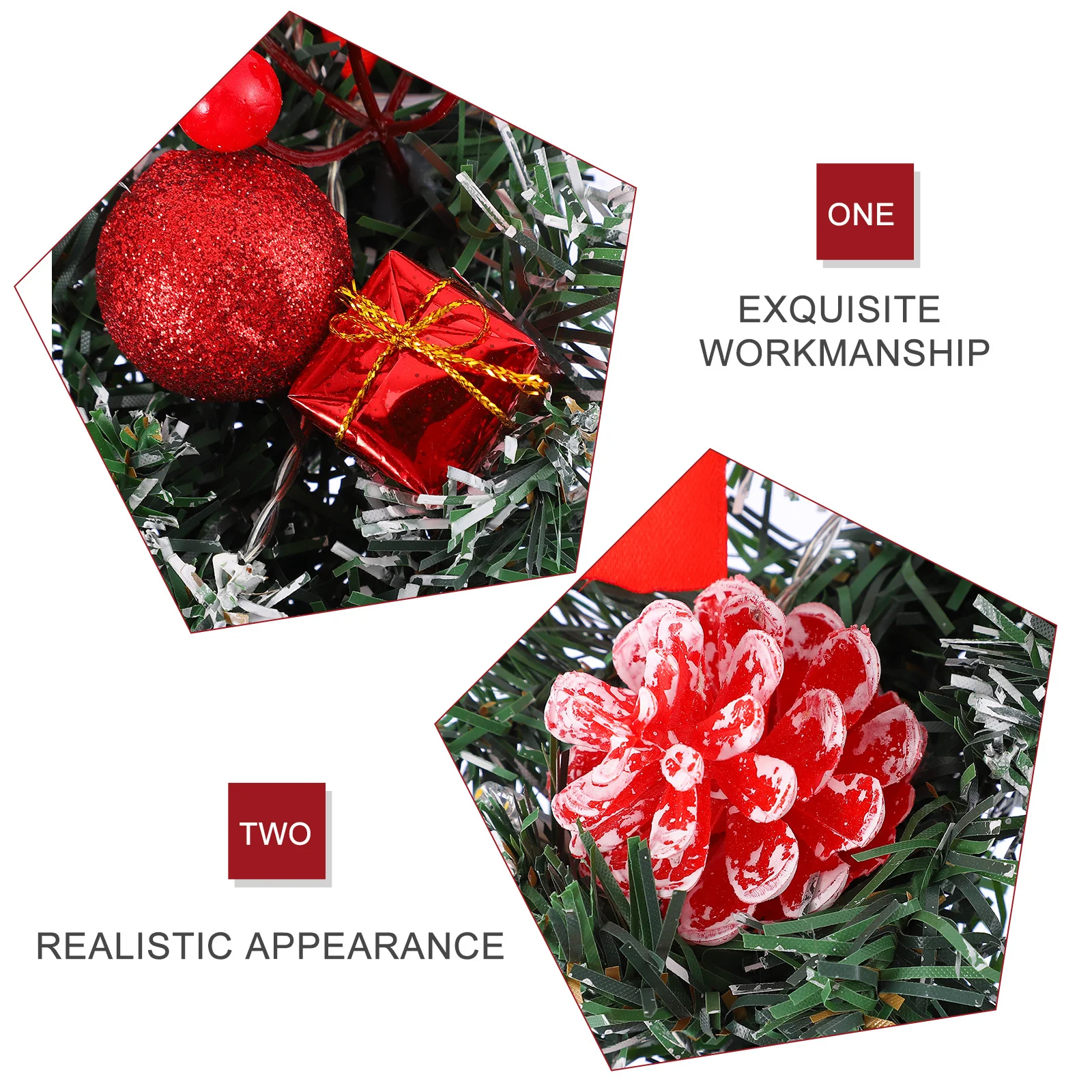 

1Pcs Christmas Door Hanging Wreath with Light Garland Decor Wall Ornament Xmas Pendant Holiday Festive Atmosphere Creator