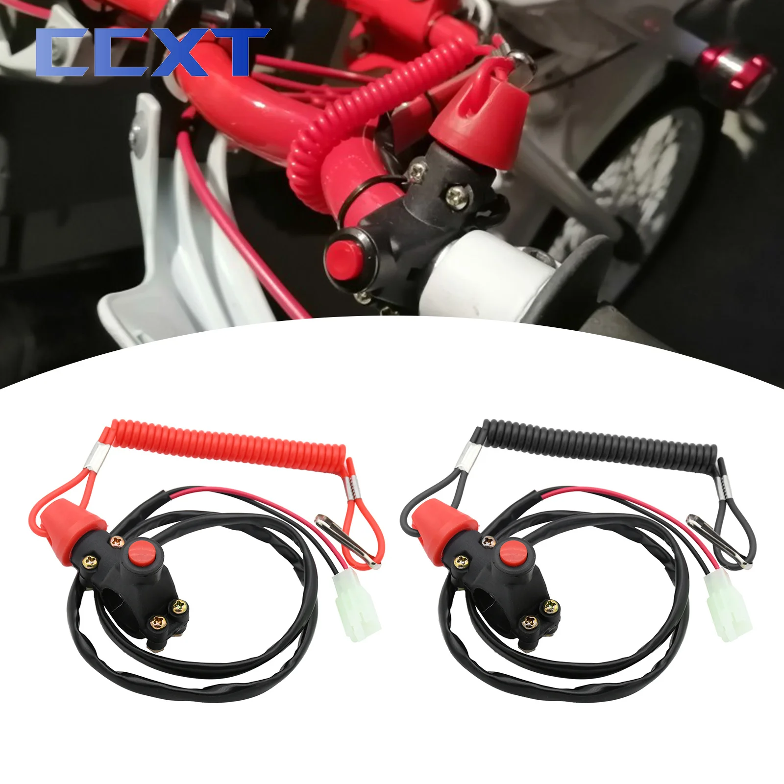 Motorcycle ATV Engine Kill Stop Switch Boat Outboard Engine Motor Kill Stop Switch Safety Lanyard For KTM Honda Kawasaki Yamaha