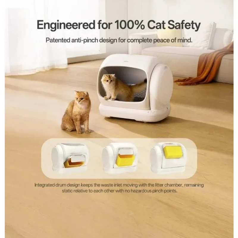 UBPET Self Cleaning Cat Litter Box, XXXL Automatic Litter Box for Multiple Cats, Weight Sensors Safety Protection, Smart APP