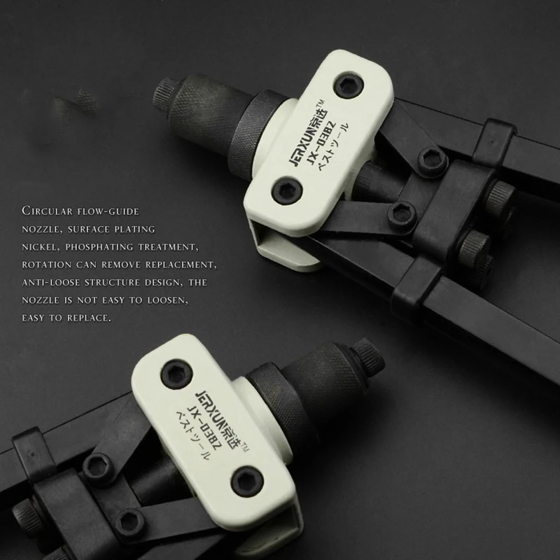 Pistola per rivetti con nucleo manuale a doppia impugnatura Pistola per rivetti con cappuccio per rivetti a risparmio di manodopera Pistola per rivetti di livello industriale Pinze per rivetti