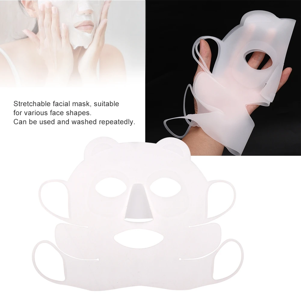 Reusable Facial Mask Reusable Panda Ear hook Silicone Facial Mask Cover Prevent Serum Evaporation Beauty Tools Facial Mask Cover