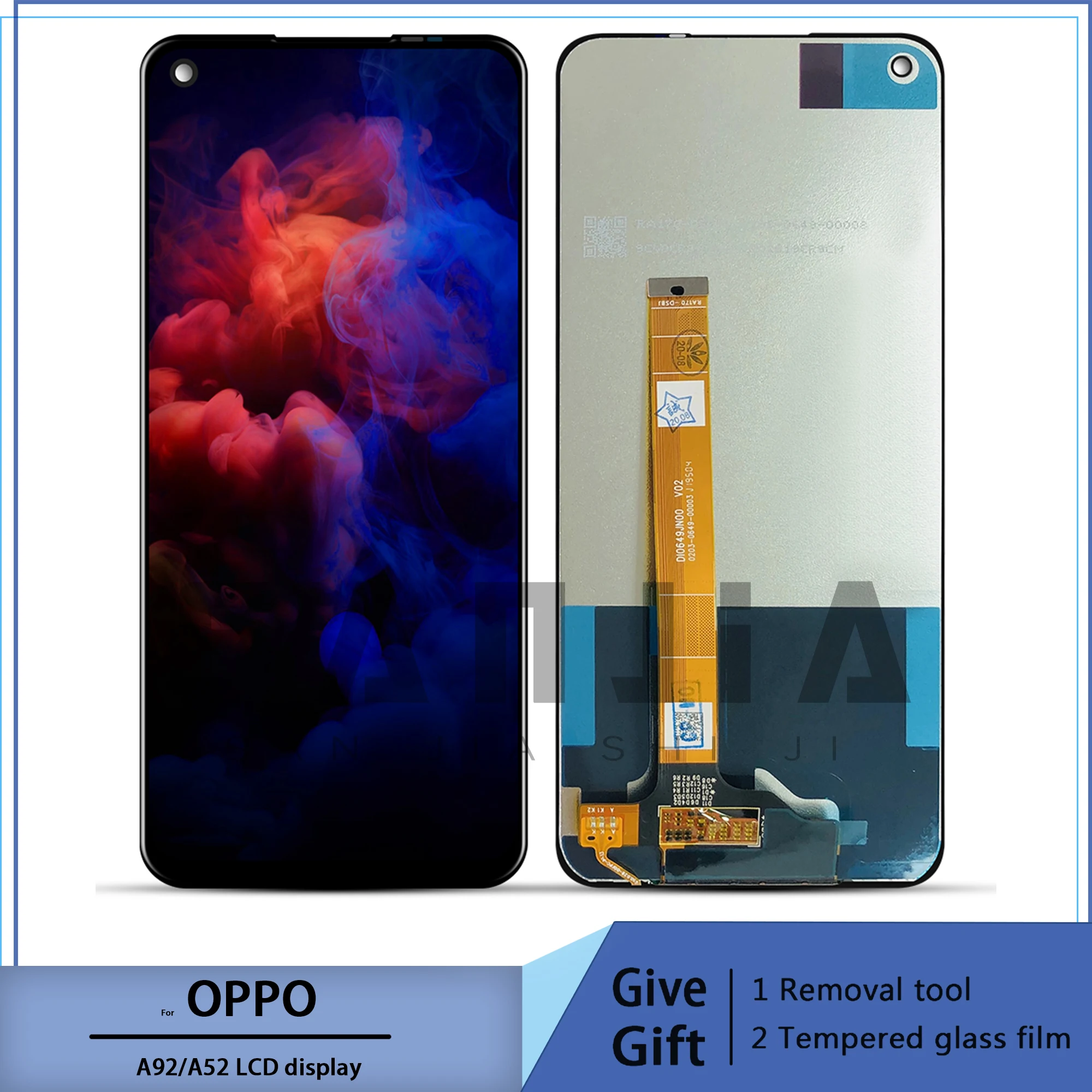 For new OPPO Display A52/A92 LCD para Smartphone, Tela De Moldura, Sensor, 6.5 