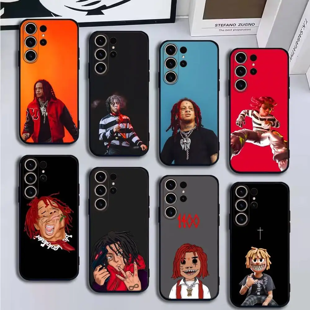 حافظة لهاتف Rapper T-Trippie Redd لهاتف SamsungS25,24,21,22,23,30, Ultra,20, Plus, Fe, Lite, Note,10,9, غطاء أسود ناعم