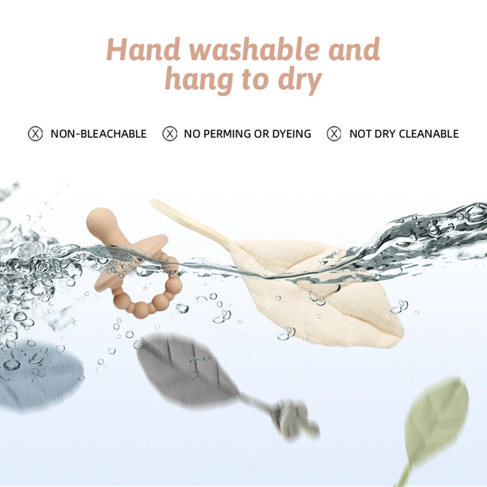 ベビーおもちゃ 新生児用かぎ針編みレインボーガラガラ3点セット、シリコンおしゃぶりと布製リーフおしゃぶりクリップ、赤ちゃん歯固めおもちゃ