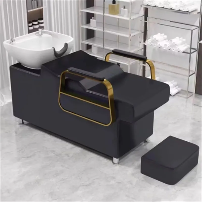 Modern Durable Comfortable Hair Salon Shampoo Bowl Sink Chair with Massage Recliner for Hotels Hospitals & Bathrooms