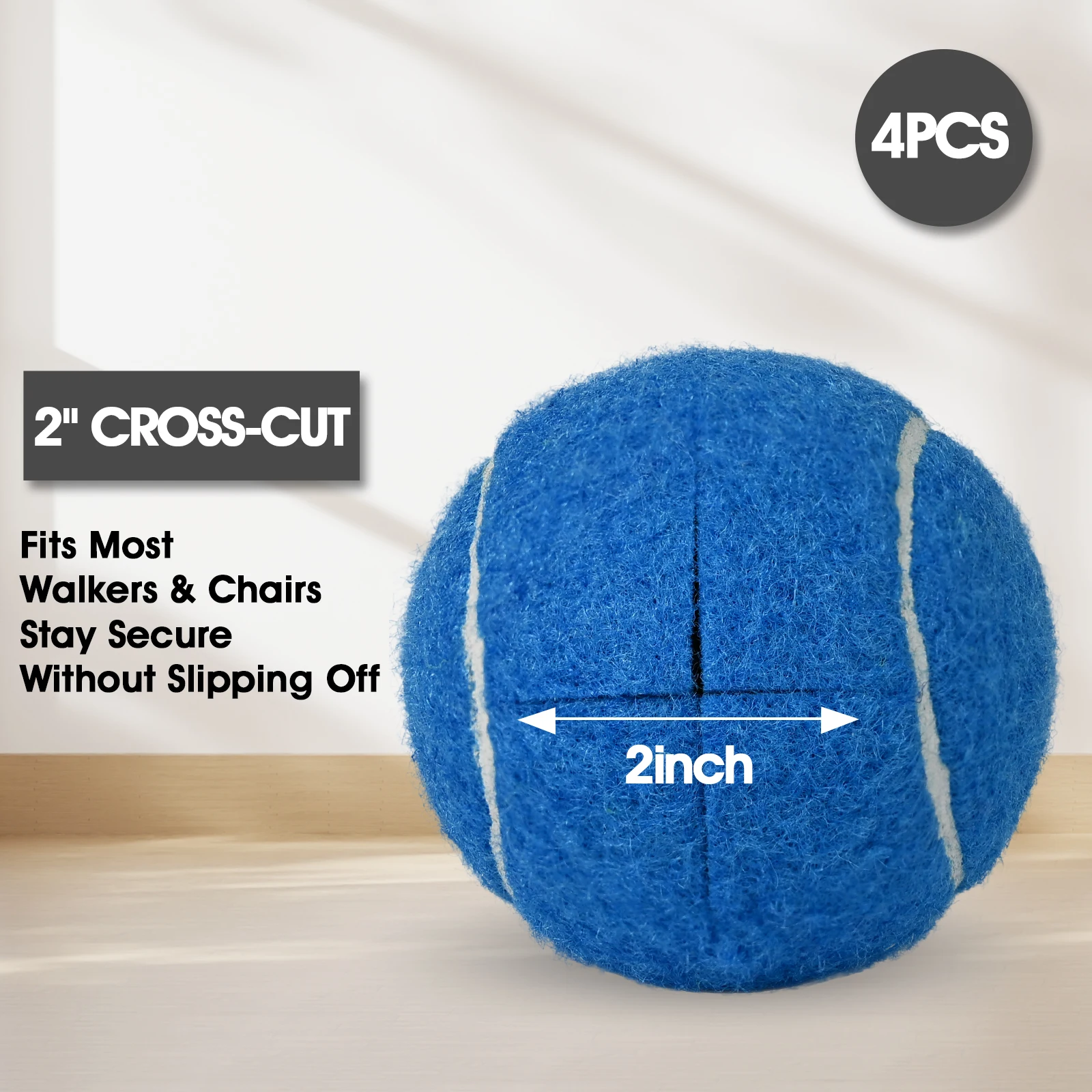 Colorful Pre-Cut Tennis Balls Set of 4 Secure Fit Noise Reduction Balls for Most Walkers And Chairs