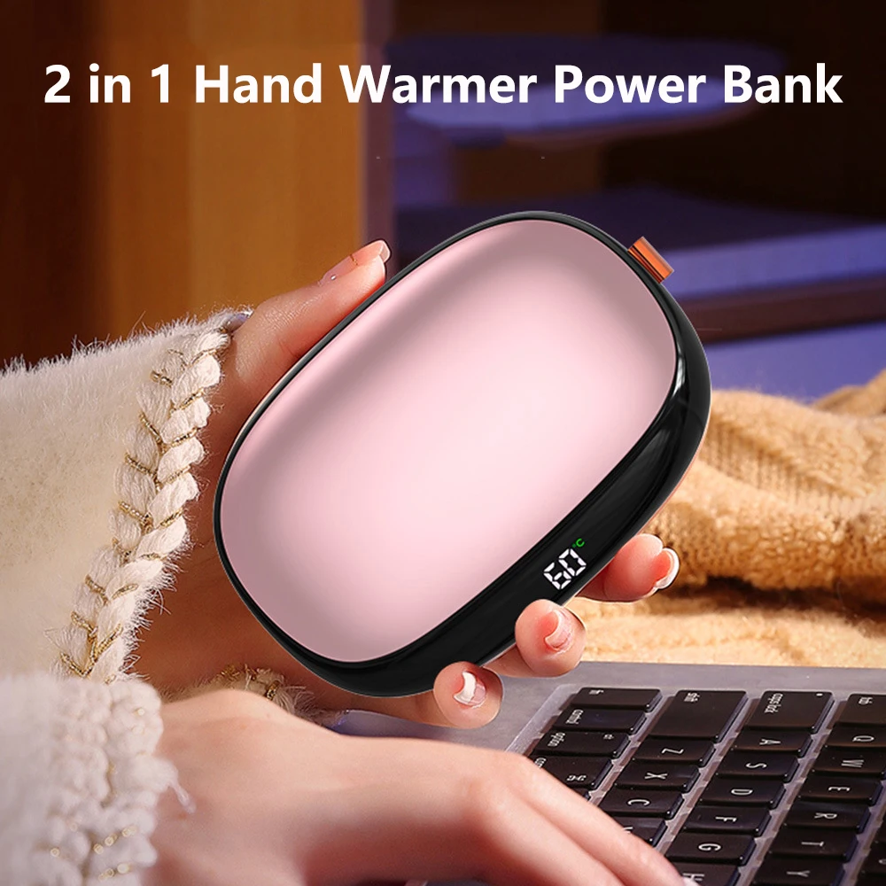 

2 in 1 Hand Warmer Power Bank 12000mAh 5V 3A Portable Charger Powerbank for iPhone Samsung Huawei Xiaomi External Spare Battery