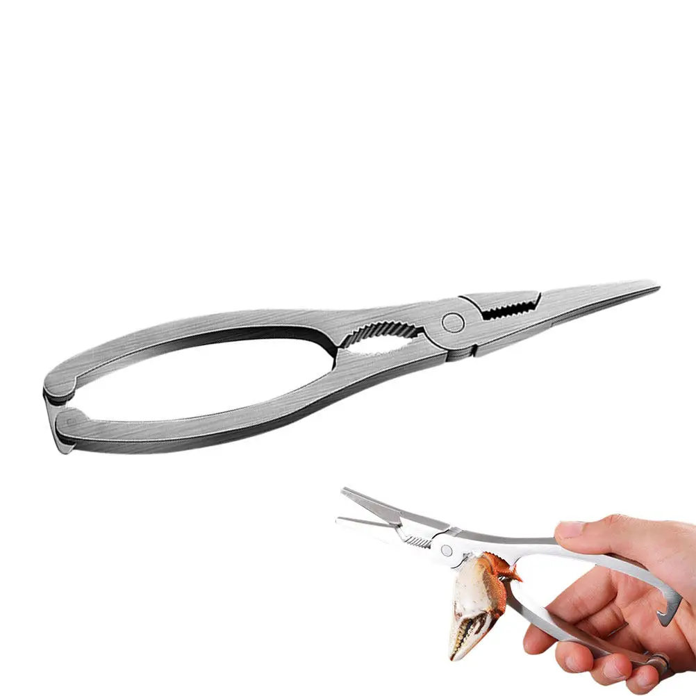 1Pcs Stainless Steel Crab Clamp Premium 304 Food Grade Ergonomic Handle Seafood Eating Tool Crab Leg Cracker Lobster Opener