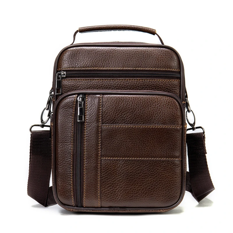 

Nesitu High Quality Vintage Black Brown Coffee Genuine Leather Small Women Men Shoulder Messenger Bag Cowhide Phone Purse m7457