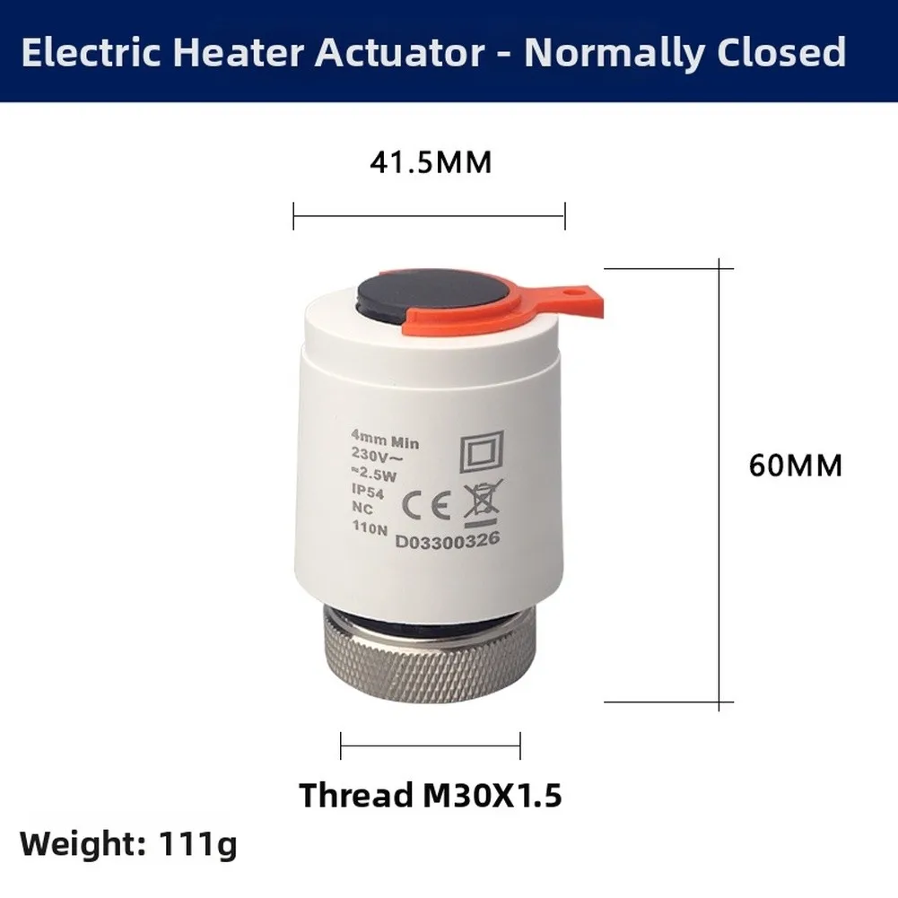 Underfloor Heating Electric Thermal Actuator AC230V Normally Closed Floor Heating Radiator Valve Thermostatic Radiator Valve