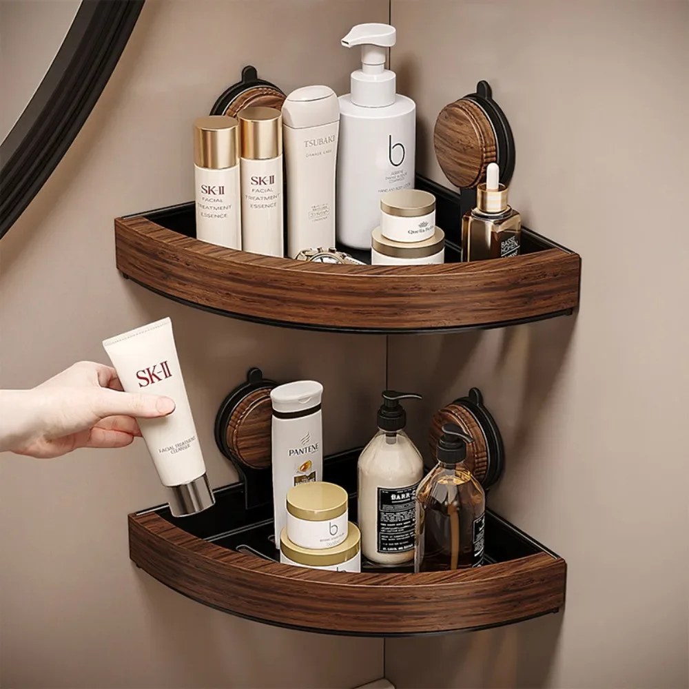Suction cup non-punching toilet bathroom triangle rack wall-mounted toilet toilet washstand storage hanger