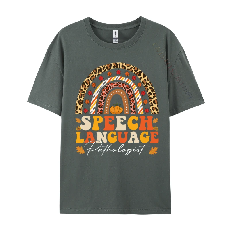 Retro Speech Therapy Speech Language Pathologist Fall Autumn CustomPrinted On Tops & Tees Lovers Day Classic Cotton Fabric