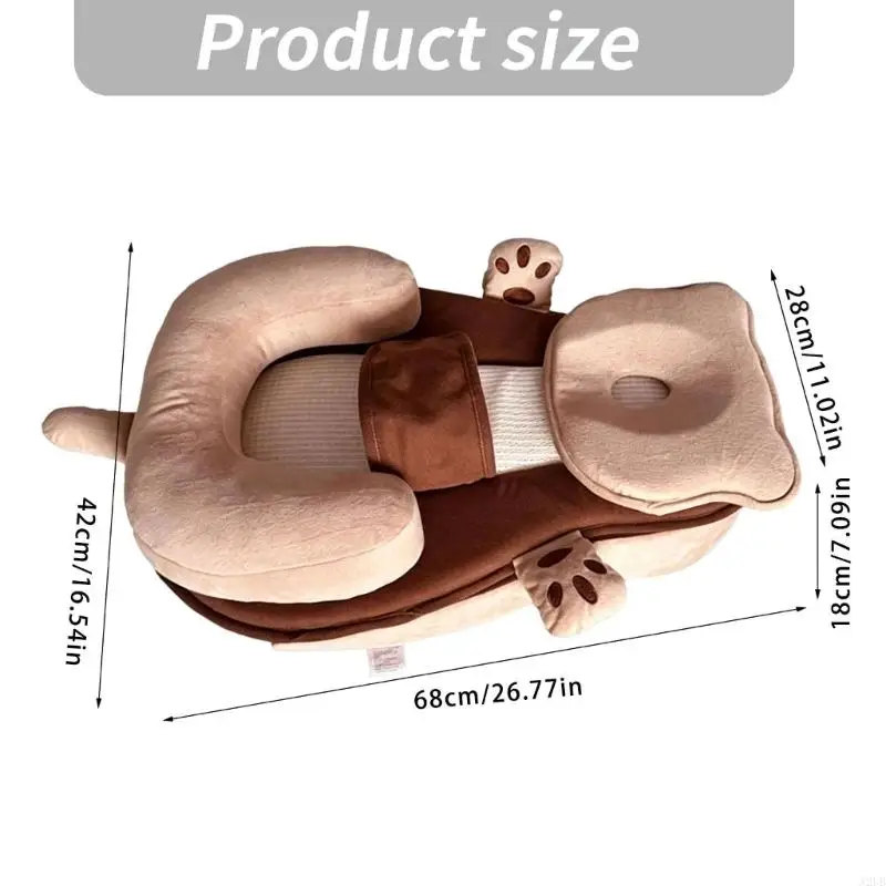 Baby-Anti-Spuck-Neigungskissen mit weichem Baumwollbezug für Neugeborene und Kleinkinder zur Reduzierung von A2UB – Detail 6