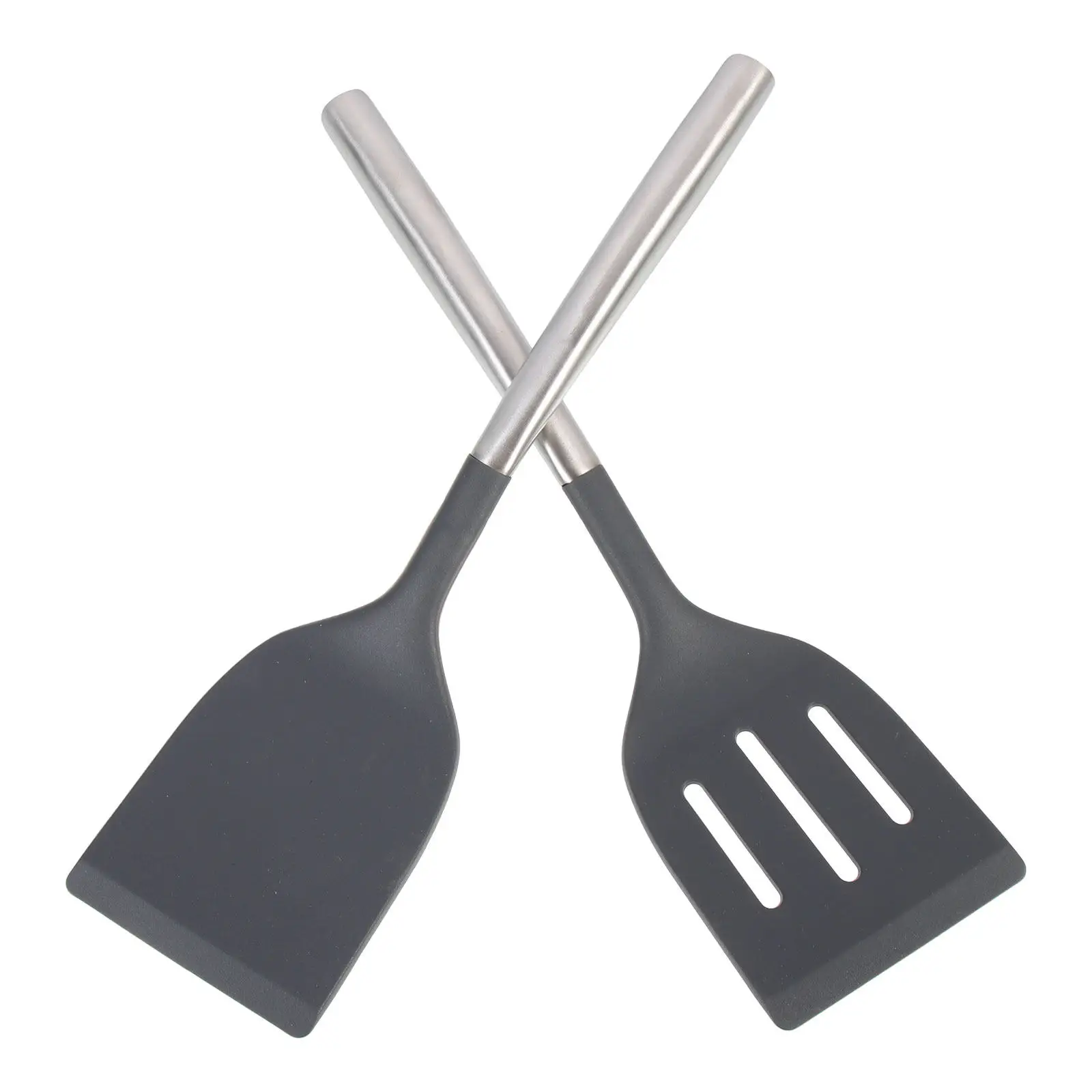 

Набор из 2 термостойких силиконовых лопаток с гладкими краями, антипригарные, для кухни, вока, дома, ресторана, отеля, можно мыть в посудомоечной машине